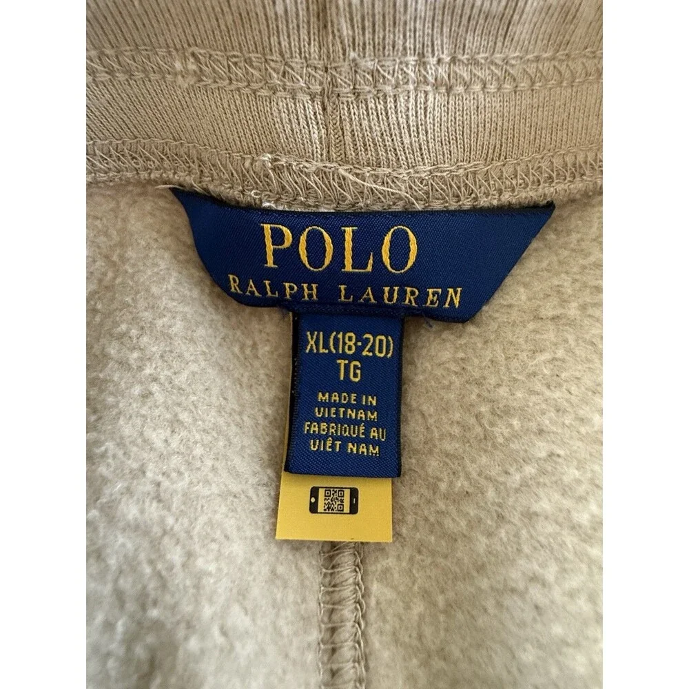 Polo Ralph Lauren Jogger Sweatpants Men Sz S Khaki Tan Nautical coastal EUC